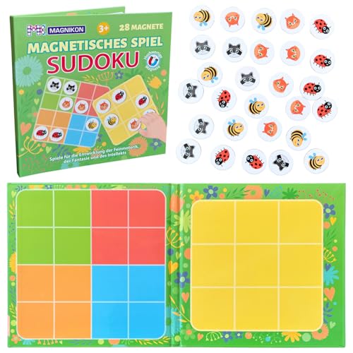 MAGNIKON Magnetic Sudoku 28 Teile, Magnet Puzzles ab 3 Jahren, Magnetisches Spiel, Beschäftigung Flugzeug Kinder, Magnetspiel, Reisespiel, Spiele für unterwegs MAGNIKON Magnetic Sudoku 28 Teile, Magnet Puzzles ab 3 Jahren, Magnetisches Spiel, Beschäftigung Flugzeug Kinder, Magnetspiel, Reisespiel, Spiele für unterwegs von MK MAGNIKON