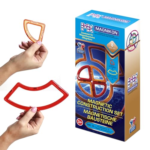 MAGNIKON Magnetische Bausteine Ersatzset - Kinderspielzeug ab 3 Jahre, Magnetbausteine, Magnetsteine Kinder, Geschenk für Mädchen und Jungen, Montessori Spielzeug (Kreissektoren + Super Kreissektoren) von MK MAGNIKON