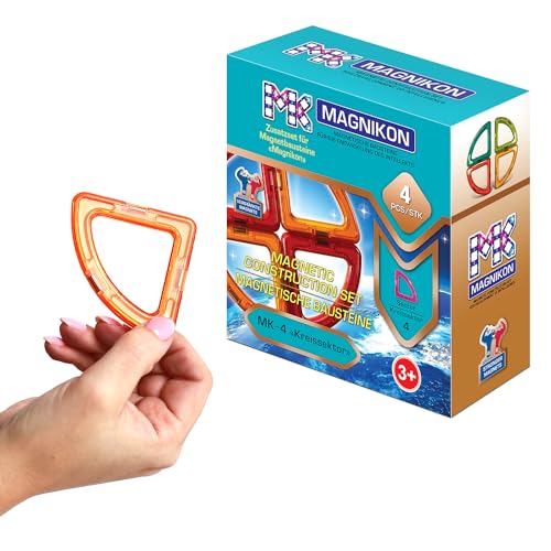 MAGNIKON Magnetische Bausteine Ersatzset | Magnetbausteine | Kinderspielzeug ab 3 Jahre | Geschenk Für Mädchen, Jungen | Montessori Spielzeug | (Kreissektoren 4 STK) von MK MAGNIKON
