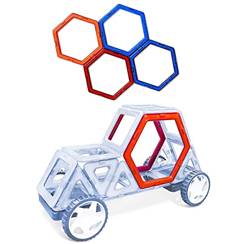 MAGNIKON Magnetische Bausteine Ersatzset | Magnetbausteine | Kinderspielzeug ab 3 Jahre | Geschenk Für Mädchen, Jungen | Montessori Spielzeug | (Sechsecke) von MK MAGNIKON