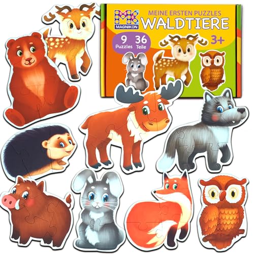 MAGNIKON Puzzles Waldtiere Ab 2 3 Jahre - Spielzeug Kinderpuzzle ab 3-5 Jahre - 9 Mein erstes Puzzle - 36 Große Teile Geschenk Für Junge Und Mädchen - Spielzeug ab 2 Jahre - Motorikspielzeug MAGNIKON Puzzles Waldtiere Ab 2 3 Jahre - Spielzeug Kinderpuzzle ab 3-5 Jahre - 9 Mein erstes Puzzle - 36 Große Teile Geschenk Für Junge Und Mädchen - Spielzeug ab 2 Jahre - Motorikspielzeug von MK MAGNIKON
