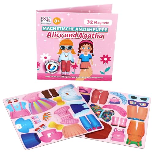 MAGNIKON UD15 Anziehpuppen Magnetisch Alice und Agatha, Magnetspielbuch, Magnetspiel, Magnetspielbox, Magnetbrettspiel, Magnetpuppe zum Anziehen mit 39 Magneten MAGNIKON UD15 Anziehpuppen Magnetisch Alice und Agatha, Magnetspielbuch, Magnetspiel, Magnetspielbox, Magnetbrettspiel, Magnetpuppe zum Anziehen mit 39 Magneten von MK MAGNIKON