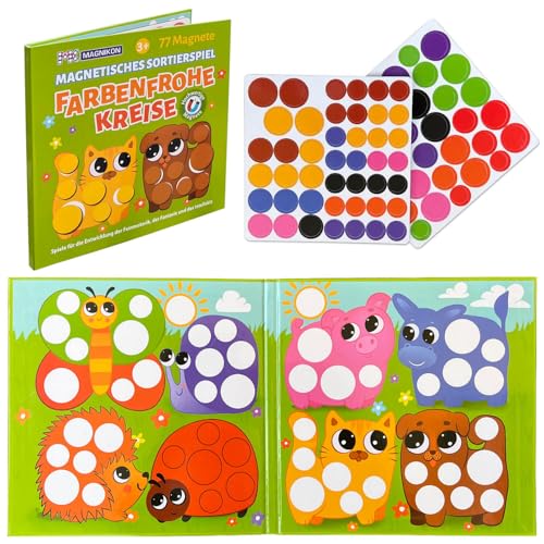 MAGNIKON Zuordnungsspiel Farbenfrohe Kreise mit 77 Magneten, Magnetisches Sortierspiel, Tangram Spielzeug, Mosaik Steckspiel für Kinder, Montessori ab 3 Jahre MAGNIKON Zuordnungsspiel Farbenfrohe Kreise mit 77 Magneten, Magnetisches Sortierspiel, Tangram Spielzeug, Mosaik Steckspiel für Kinder, Montessori ab 3 Jahre von MK MAGNIKON