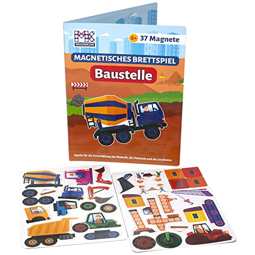 Magnetspiel Baustelle 37 Magnete Magnetbuch — Motorikspielzeug für die Beschäftigung bei der Autofahrt - Spiel für Unterwegs mit abwechslungsreichen Magnetpuzzlen MAGNIKON Magnetspiel Baustelle 37 Magnete Magnetbuch — Motorikspielzeug für die Beschäftigung bei der Autofahrt - Spiel für Unterwegs mit abwechslungsreichen Magnetpuzzlen MAGNIKON von MK MAGNIKON