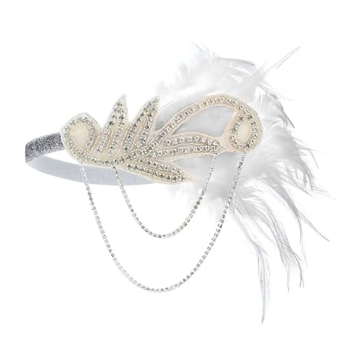 MKEMQXBEP 1PCS Kleid Zubehör Retro Party Requisiten Stirnband Feder Band for Hochzeit(DEG0073) von MKEMQXBEP