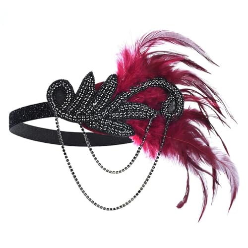 MKEMQXBEP 1PCS Kleid Zubehör Retro Party Requisiten Stirnband Feder Band for Hochzeit(DEG0076) von MKEMQXBEP