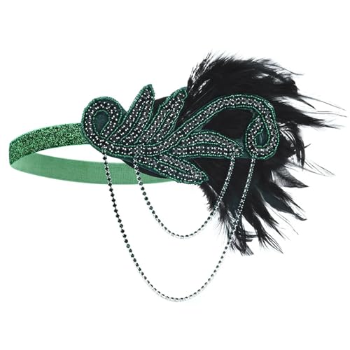 MKEMQXBEP 1PCS Kleid Zubehör Retro Party Requisiten Stirnband Feder Band for Hochzeit(DEG0078) von MKEMQXBEP