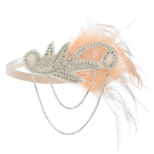 MKEMQXBEP 1PCS Kleid Zubehör Retro Party Requisiten Stirnband Feder Band for Hochzeit(DEG0080) von MKEMQXBEP