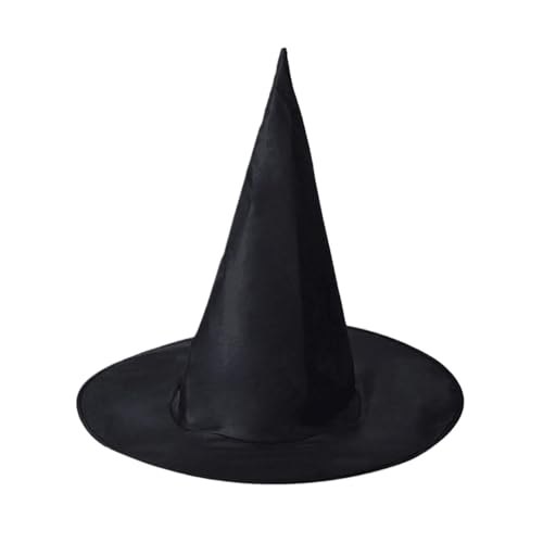 MKEMQXBEP Hexe Schwarz Falten Wizard Hüte for Frauen Männer Maskerade Party Karneval Kostüm Cosplay Requisiten(S Hat 1PC) von MKEMQXBEP