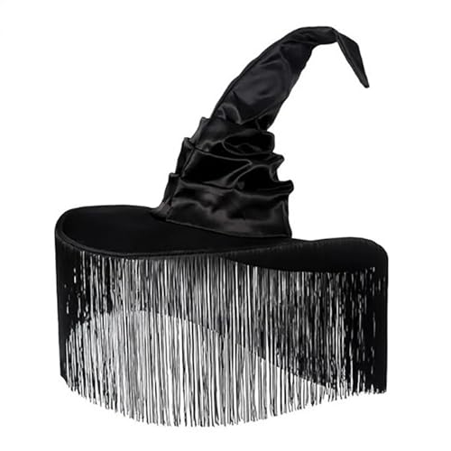 MKEMQXBEP Hexenhüte aus Stoff, Partydekoration, Cosplay-Anziehzubehör(Black 1pc) von MKEMQXBEP
