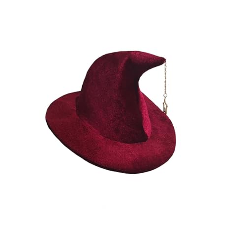Urlaub Hexenhut mit Stern Mon Muster Maskerade Wizard Cosplay Party lustige Dress Up Requisiten(Red 1PC) von MKEMQXBEP