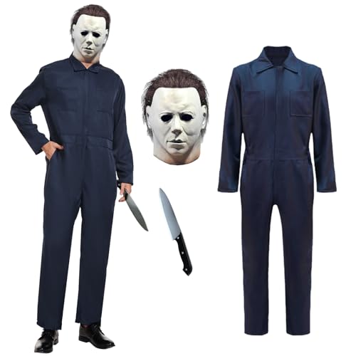 MKHFUW Overall für Erwachsene, Marineblau, mit Maske und klassischem Messer, Größe XXL von MKHFUW
