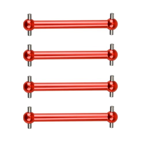 Antriebswelle CVD Für Tamiya Für TT-02B 1/10 RC Auto, Upgrade-Teile, Zubehör, 4 Stück Metall-Antriebswelle, Dogbone, 63 Mm Getriebewelle(Red) von MKIUYVD