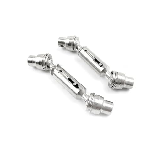 MKIUYVD Antriebswelle CVD Für WPL Für C14 C24 D12 B14 B24 B16 B36 Für MN D90 MN98 MN99S Metall Antriebswelle CVD 4x4 6x6 4WD 6WD RC Auto Teile(Silver,2pcs) von MKIUYVD
