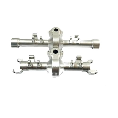 MKIUYVD RC-Achsen-Komplettset Für AXIAL Für SCX24 1/24 RC Upgrade-Teile Zubehör Aluminiumlegierung Vorder- Und Hinterachsgehäuse RC-Car-Modifikationsteile(Silver) von MKIUYVD