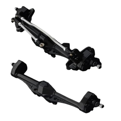 MKIUYVD RC-Achsen-Komplettset Für Axial Für Capra 1/10 RC-Autoteil, RC-Auto, Aluminiumlegierung, Vorder- Und Hinterachse, RC-Upgrade-Teil, RC-Auto-Upgrade-Zubehör(Black) von MKIUYVD