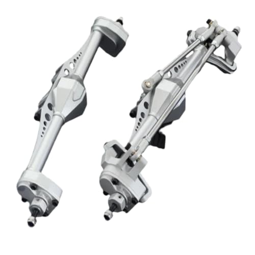 MKIUYVD RC-Achsen-Komplettset Für Axial Für Capra 1/10 RC-Autoteil, RC-Auto, Aluminiumlegierung, Vorder- Und Hinterachse, RC-Upgrade-Teil, RC-Auto-Upgrade-Zubehör(Silver) von MKIUYVD