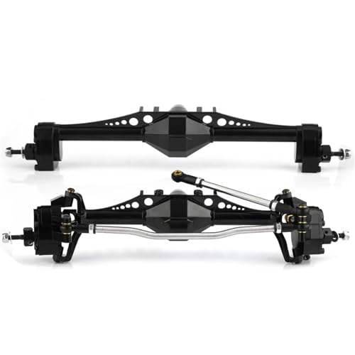 MKIUYVD RC-Achsen-Komplettset Für Axial Für Capra UTB10 1,9 Für Currie F9 Metall CNC Portal Achse Vorne Und Hinten 1/10 RC Crawler Auto Upgrade Teile(Black) von MKIUYVD