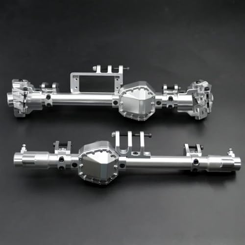 MKIUYVD RC-Achsen-Komplettset Für Axial Für RBX10 Für Ryft 1/10 RC Auto Achse Gehäuse Metall Upgrade Vorder- Und Hinterachse Gehäuse RC Auto Upgrade Zubehör(Silver,1Set) von MKIUYVD
