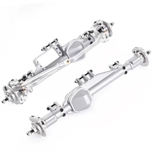 MKIUYVD RC-Achsen-Komplettset Für Axial Für RBX10 Für Ryft 1/10 RC Auto Metall Vordere Hinterachse RC Auto Achsen Set RC Crawler Auto Vordere Hinterachse Upgrade Teile(Silver) von MKIUYVD