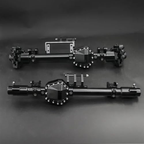 MKIUYVD RC-Achsen-Komplettset Für Axial Für RBX10 Für Ryft 1/10 RC Cralwer Auto Upgrade Teile Zubehör Metall Vorder- Und Hinterachse Gehäuse Brücke Shell(Black,1 Set) von MKIUYVD