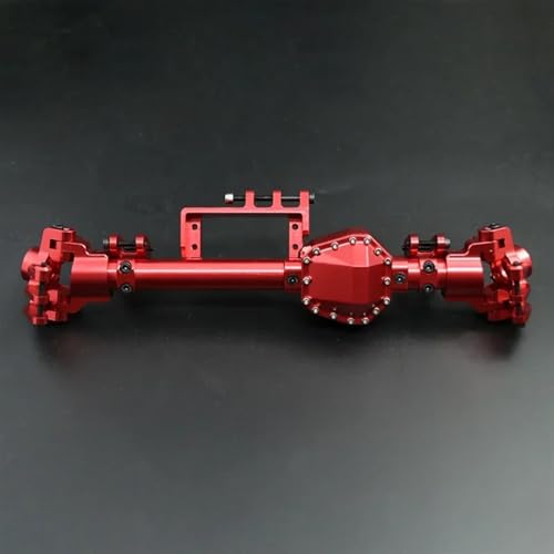 MKIUYVD RC-Achsen-Komplettset Für Axial Für RBX10 Für Ryft 1/10 RC Cralwer Auto Upgrade Teile Zubehör Metall Vorder- Und Hinterachse Gehäuse Brücke Shell(Red,Front Axle) von MKIUYVD