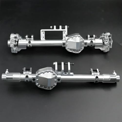MKIUYVD RC-Achsen-Komplettset Für Axial Für RBX10 Für Ryft 1/10 RC Cralwer Auto Upgrade Teile Zubehör Metall Vorder- Und Hinterachse Gehäuse Brücke Shell(Silver,1 Set) von MKIUYVD