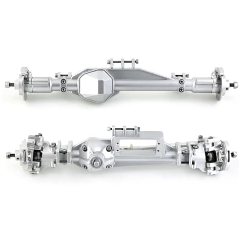 MKIUYVD RC-Achsen-Komplettset Für Axial Für RBX10 Für Ryft 1/10 RC Crawler Auto Upgrade Teile Zubehör RC Crawler Auto Metall Vorder- Und Hinterachse(Silver,1 Set) von MKIUYVD