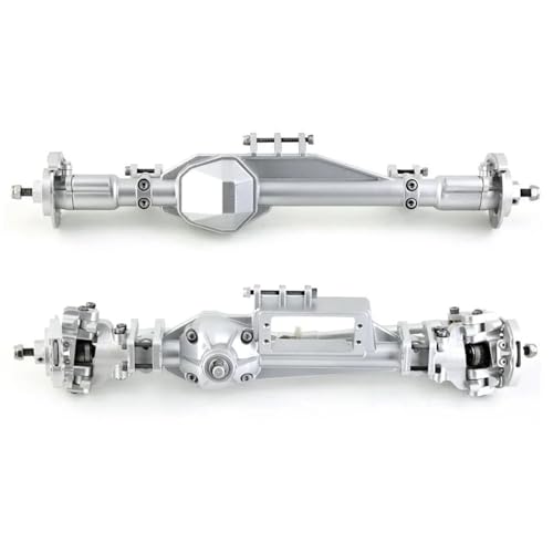 MKIUYVD RC-Achsen-Komplettset Für Axial Für RBX10 Für Ryft 1/10 RC Crawler Auto Upgrade-Zubehör Metall Vorder- Und Hinterachse RC Auto Modifizierte Teile(Silver) von MKIUYVD