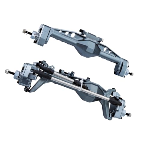 MKIUYVD RC-Achsen-Komplettset Für Axial Für SCX10 1/10 RC-Autoteil, Aluminiumlegierung, Vorder- Und Hinterachse, RC-Upgrade-Teil, Rc-Vorder-, Upgrade-Zubehör(Gray) von MKIUYVD