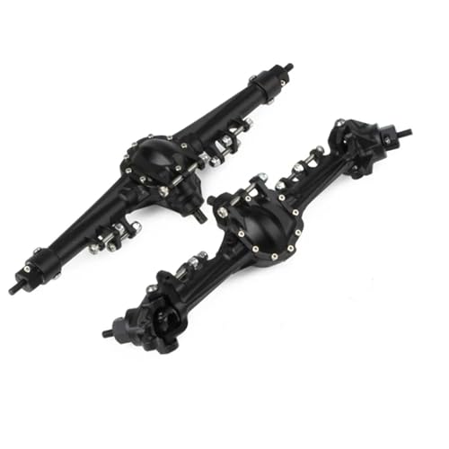 MKIUYVD RC-Achsen-Komplettset Für Axial Für SCX10 1/10 RC-Autoteil, Aluminiumlegierung Vorne Und Hinterachse, RC-Upgrade-Teil, Rc-Modifikationsteile Für Die Vordere(Black) von MKIUYVD