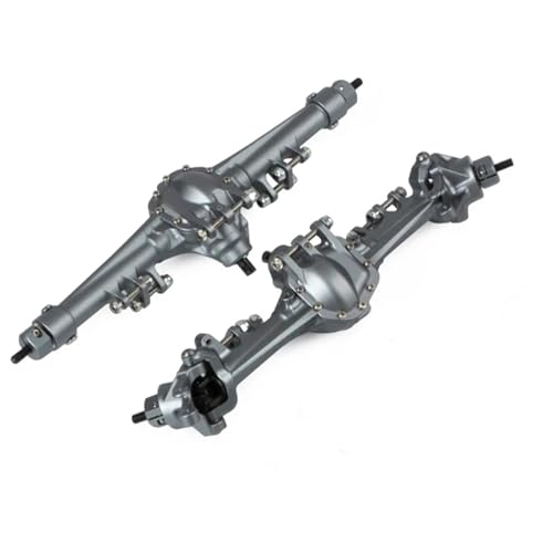 MKIUYVD RC-Achsen-Komplettset Für Axial Für SCX10 1/10 RC-Autoteil, Aluminiumlegierung Vorne Und Hinterachse, RC-Upgrade-Teil, Rc-Modifikationsteile Für Die Vordere(Gray) von MKIUYVD