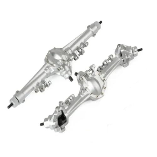 MKIUYVD RC-Achsen-Komplettset Für Axial Für SCX10 1/10 RC-Autoteil, Aluminiumlegierung Vorne Und Hinterachse, RC-Upgrade-Teil, Rc-Modifikationsteile Für Die Vordere(Silver) von MKIUYVD