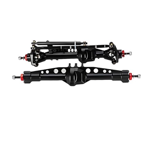 MKIUYVD RC-Achsen-Komplettset Für Axial Für SCX10 1/10 RC-Autoteil, Aluminiumlegierung Vorne Und Hinterachse, RC-Upgrade-Teilschutz, Rc-Vorder-Hinterachse(Black) von MKIUYVD