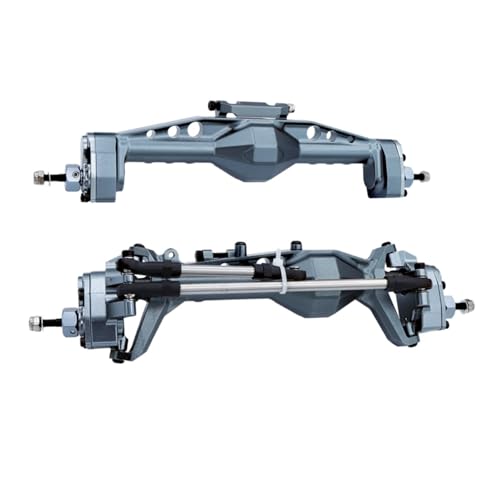 MKIUYVD RC-Achsen-Komplettset Für Axial Für SCX10 1/10 RC Autoteil Autozubehör Ersatzteile Aluminiumlegierung Vorder- Und Hinterachse(Gray) von MKIUYVD