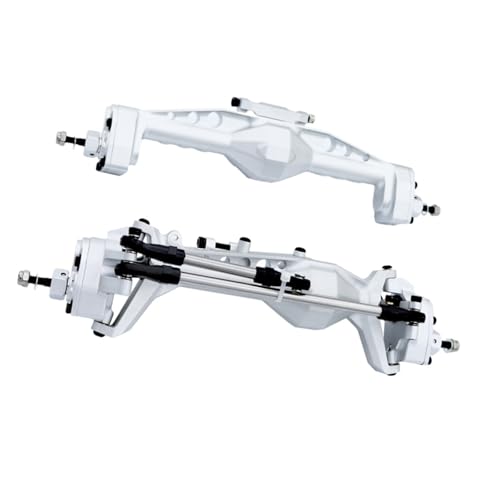 MKIUYVD RC-Achsen-Komplettset Für Axial Für SCX10 1/10 RC Autoteil Autozubehör Ersatzteile Aluminiumlegierung Vorder- Und Hinterachse(Silver) von MKIUYVD
