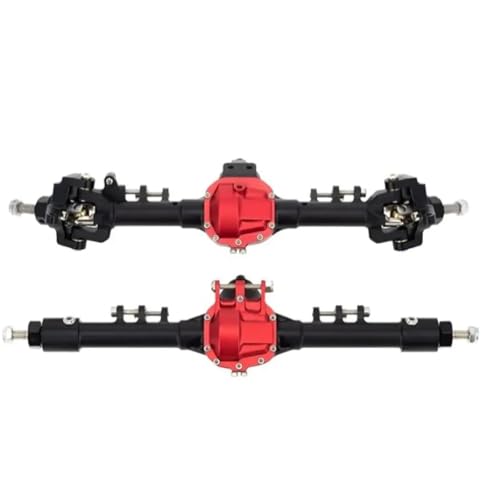 MKIUYVD RC-Achsen-Komplettset Für Axial Für SCX10 1/10 RC Autoteil Autozubehör Ersatzteile Aluminiumlegierung Vorder- Und Hinterachse RC-Autoachsen(Black) von MKIUYVD