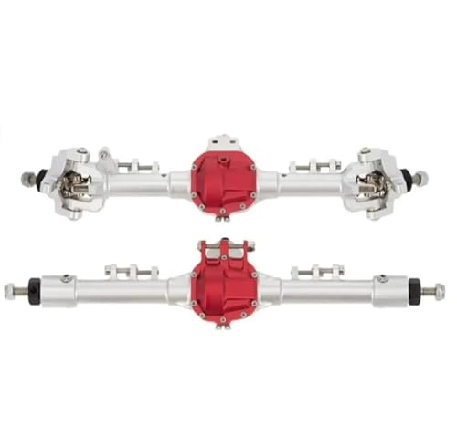 MKIUYVD RC-Achsen-Komplettset Für Axial Für SCX10 1/10 RC Autoteil Autozubehör Ersatzteile Aluminiumlegierung Vorder- Und Hinterachse RC-Autoachsen(Silver) von MKIUYVD