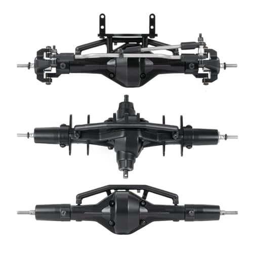MKIUYVD RC-Achsen-Komplettset Für Axial Für SCX10 90021 90027 90028 6X6 1/10 RC Crawler Auto Upgrade Teile Zubehör Metall Vorne Mitte Hinterachse(1 Set) von MKIUYVD