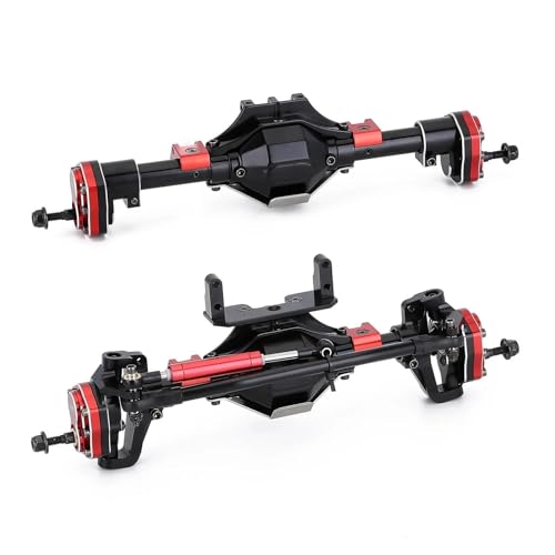 MKIUYVD RC-Achsen-Komplettset Für Axial Für SCX10 90046 90047 Metall Vollständige Vordere Hintere Portalachse Mit Schutz Für 1:10 RC Crawler Auto Upgrade Teile(Black,1Set) von MKIUYVD