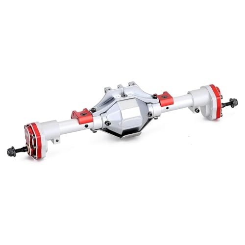 MKIUYVD RC-Achsen-Komplettset Für Axial Für SCX10 90046 90047 Metall Vollständige Vordere Hintere Portalachse Mit Schutz Für 1:10 RC Crawler Auto Upgrade Teile(Silver,Rear Axle) von MKIUYVD