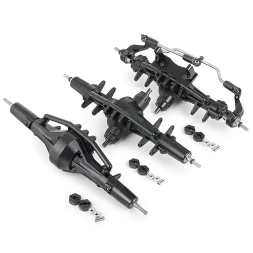MKIUYVD RC-Achsen-Komplettset Für Axial Für SCX10 AX90021 RC Achse Aluminiumlegierung Vorder-/Mittel-/Hinterachse 1/10 RC Crawler Auto LKW Modell Upgrade Zubehör(1Set) von MKIUYVD