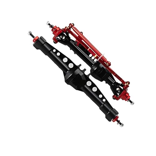 MKIUYVD RC-Achsen-Komplettset Für Axial Für SCX10 Aluminiumlegierung Vorne Hinten Gerade Achsen Set Für 1/10 RC Crawler Spielzeug Crawler Auto Upgrade Teile(Black Red,1Set) von MKIUYVD