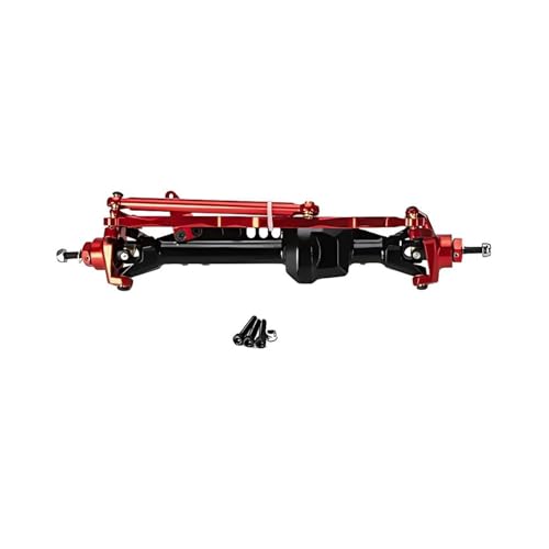 MKIUYVD RC-Achsen-Komplettset Für Axial Für SCX10 Aluminiumlegierung Vorne Hinten Gerade Achsen Set Für 1/10 RC Crawler Spielzeug Crawler Auto Upgrade Teile(Black Red,Front Axle) von MKIUYVD