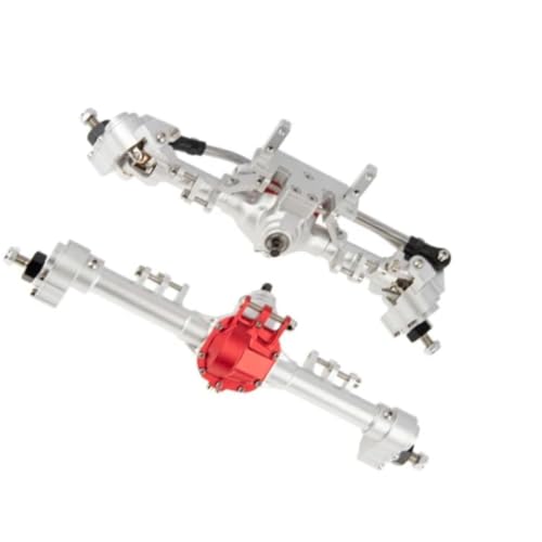 MKIUYVD RC-Achsen-Komplettset Für Axial Für SCX10 Aluminiumlegierung Vorne Hinterachse 1/10 RC Autoteil RC Autozubehör Ersatzteile(Silver) von MKIUYVD