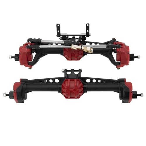 MKIUYVD RC-Achsen-Komplettset Für Axial Für SCX10 II 1/10 RC Crawler Car Upgrade Portalachsen Vorder- Und Hinterachse Mit Stahlzahnrädern Metalllagern(Black Red) von MKIUYVD
