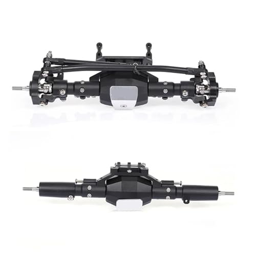 MKIUYVD RC-Achsen-Komplettset Für Axial Für SCX10 II 90046 90047 RC Crawler Truck Metall Vorne Hinterachse RC Brückenachse RC Ersatzteile Upgrade Teile Zubehör(Black) von MKIUYVD