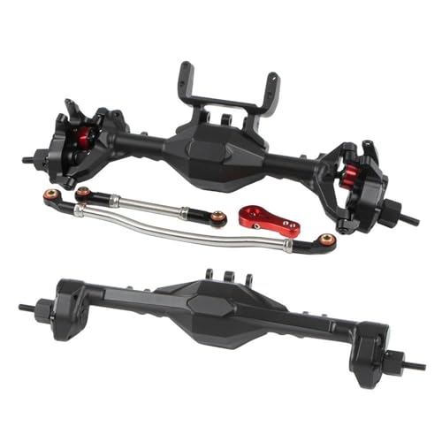 MKIUYVD RC-Achsen-Komplettset Für Axial Für SCX10 II 90046 CNC Aluminium Legierung Vorne Hinten Portal Achse Für 1/10 RC Auto Vorne Hinterachse Set Upgrade Teile(Black,1Set) von MKIUYVD
