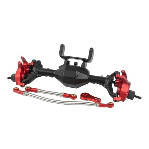 MKIUYVD RC-Achsen-Komplettset Für Axial Für SCX10 II 90046 CNC Aluminium Legierung Vorne Hinten Portal Achse Für 1/10 RC Auto Vorne Hinterachse Set Upgrade Teile(Black Red,Front Axle) von MKIUYVD