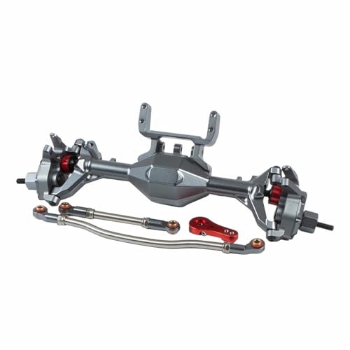 MKIUYVD RC-Achsen-Komplettset Für Axial Für SCX10 II 90046 CNC Aluminium Legierung Vorne Hinten Portal Achse Für 1/10 RC Auto Vorne Hinterachse Set Upgrade Teile(Silver,Front Axle) von MKIUYVD